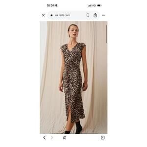 NWT Rails Auren Nala Leopard Print Midi Dress sz S
